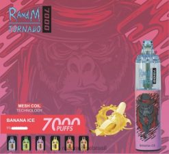 RandM Tornado Brasil - RandM Tornado Dispositivo vape de controle de fluxo de ar 7000 1 unidade 464N8172 gelo de banana