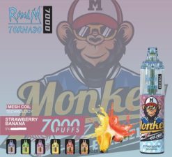 RandM Tornado Brasil - RandM Tornado Dispositivo vape de controle de fluxo de ar 7000 1 unidade 464N8182 morango banana