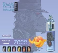 RandM Vape Brasil - RandM Tornado Dispositivo vape de controle de fluxo de ar 7000 1 unidade 464N8171 gelo de pêssego