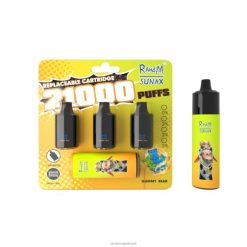 RandM Vape Flavors - RandM Sunax Dispositivo vape substituível com cápsula de controle de fluxo de ar 21000 1 unidade 464N8268 ursinho de goma